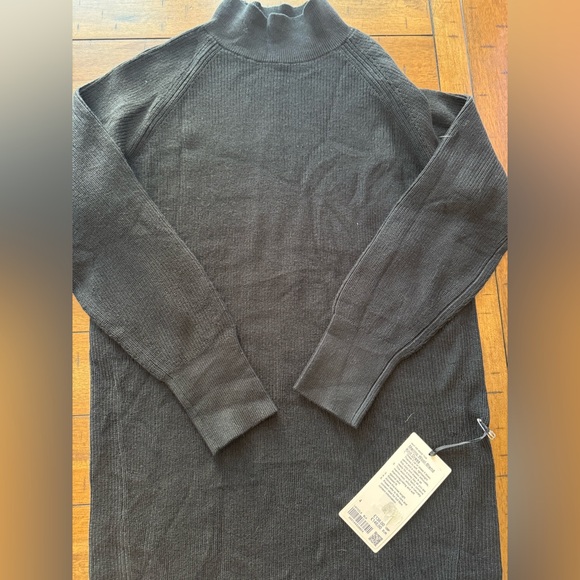 Lululemon Merino Wool Blend Knit Sweater Dress Black Size 4 NWT - Picture 4 of 6